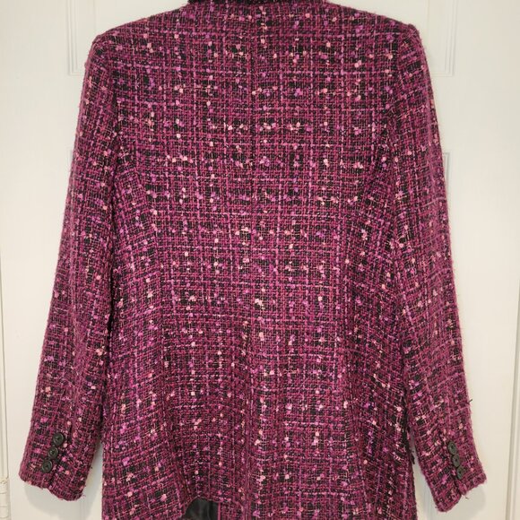 KARL LAGERFELD PARIS TWEED DOUBLE-BREASTED BLAZER SZ 10 - Picture 15 of 16